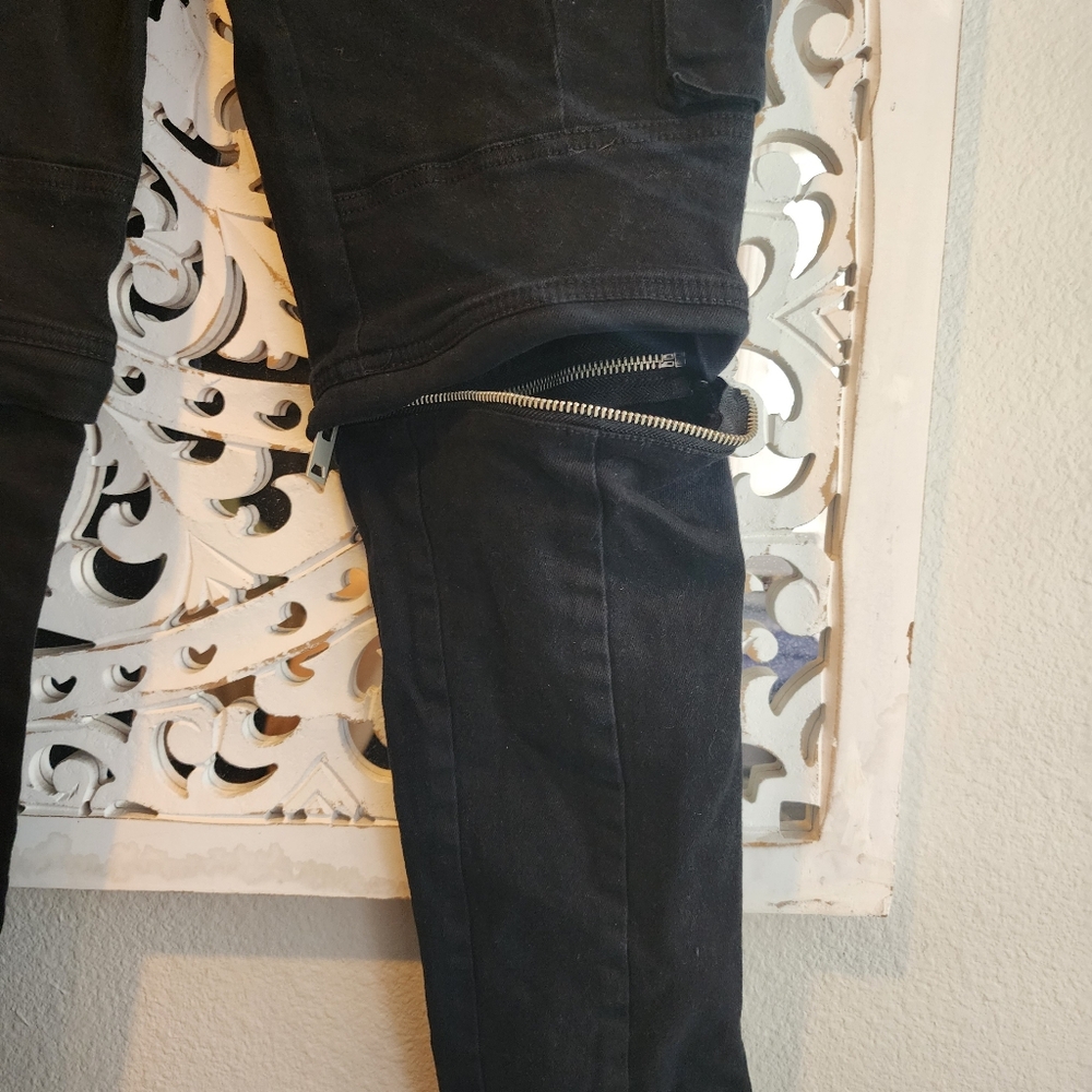 I. AM. Gia Ursa Convertible Cargo Punk Pants Zippers All Over Size Small - Picture 9 of 13